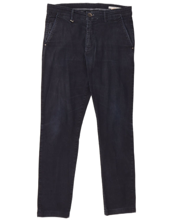 Liu Jo Mens Slim Fit Corduroy Trousers W32 L28 Navy Blue