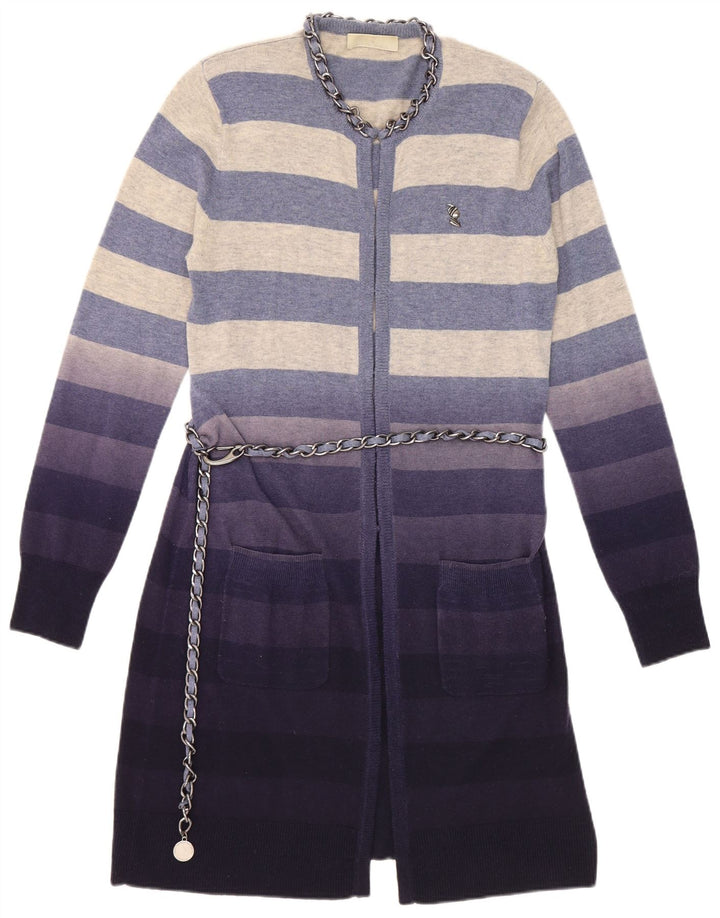 Roberta Scarpa Damen Strickjacke IT 46 Large Marineblau gestreift