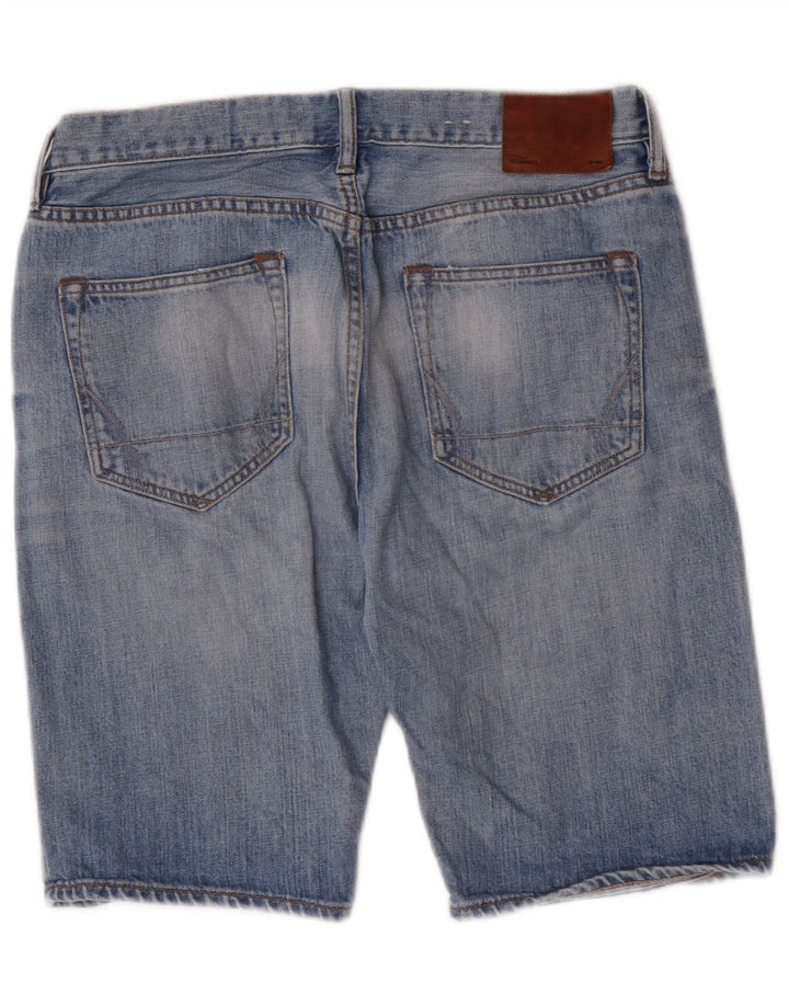 All Saints Herren-Jeansshorts, W32, mittelblaue Baumwolle