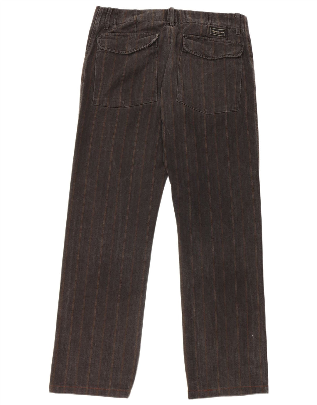 Marlboro Classics Herren-Freizeithose, gerade, W32, L30, graues Fischgrätenmuster