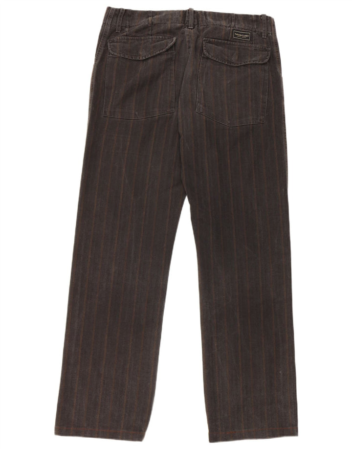 Marlboro Classics Herren-Freizeithose, gerade, W32, L30, graues Fischgrätenmuster