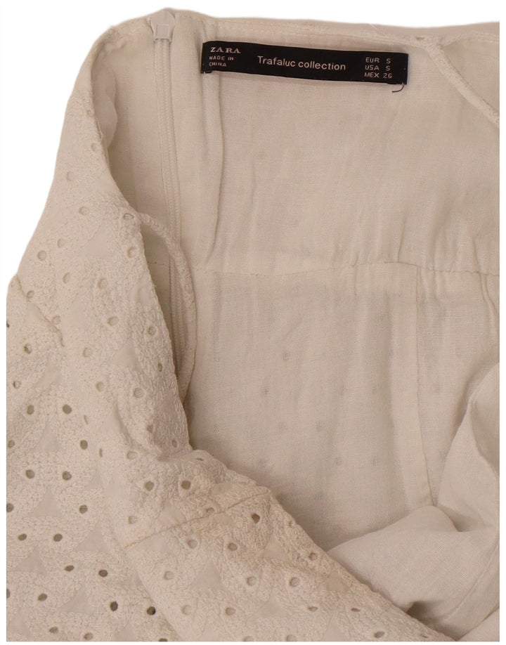 Zara Damen Playsuit UK 10 Small Weiß