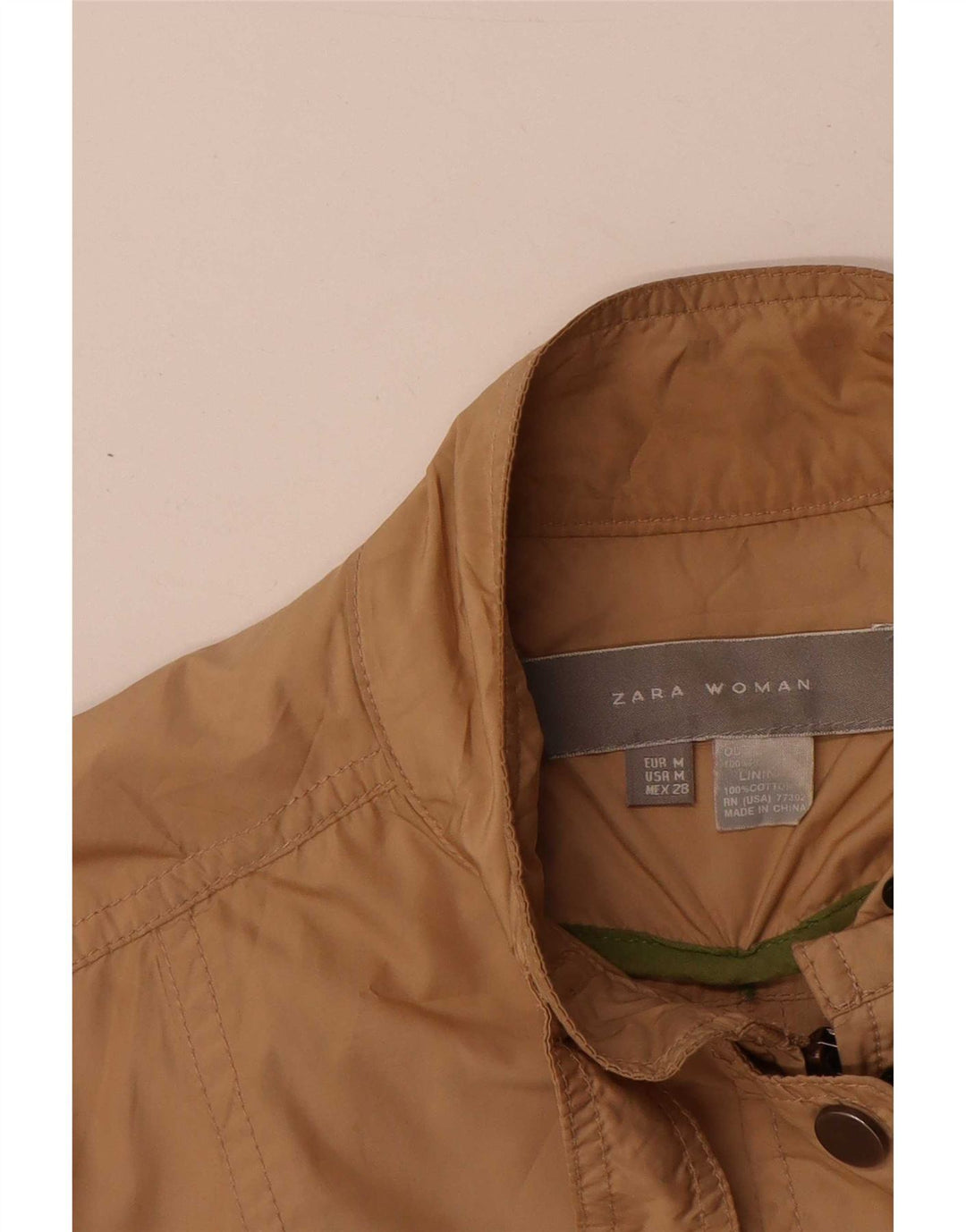 Zara Damen Utility-Jacke UK 12 Medium Beige