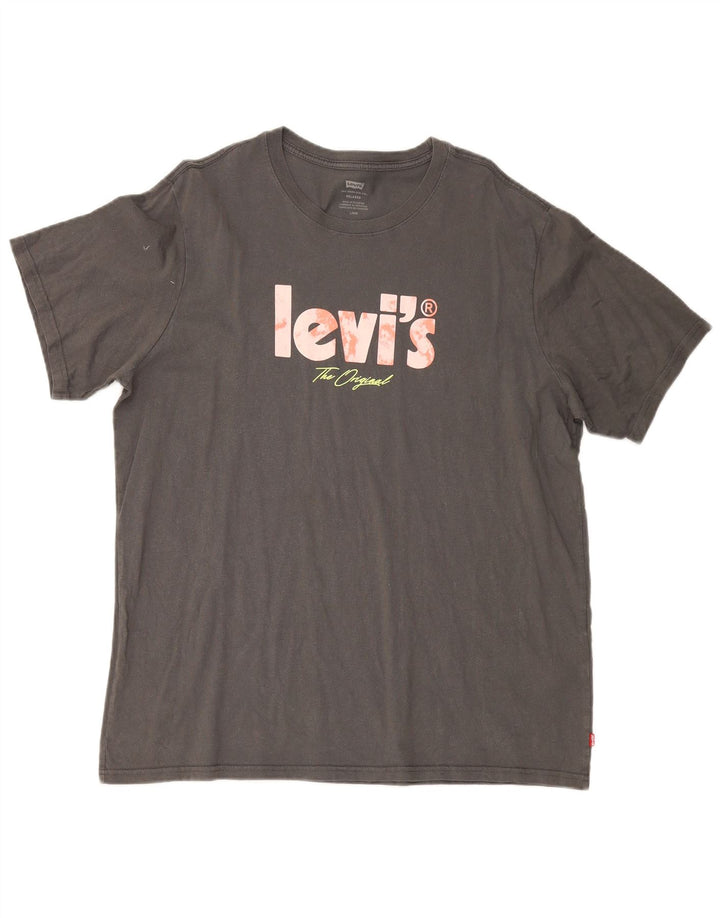Levi's Herren Relaxed Graphic T-Shirt Top Large Grau Baumwolle