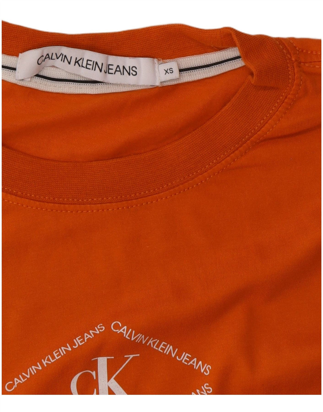 Calvin Klein Jeans Herren Grafik T-Shirt Top XS Orange