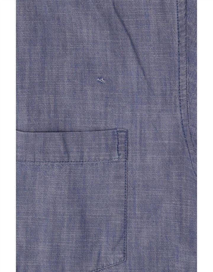 Vintage Herrenhemd mittelblaue Baumwolle