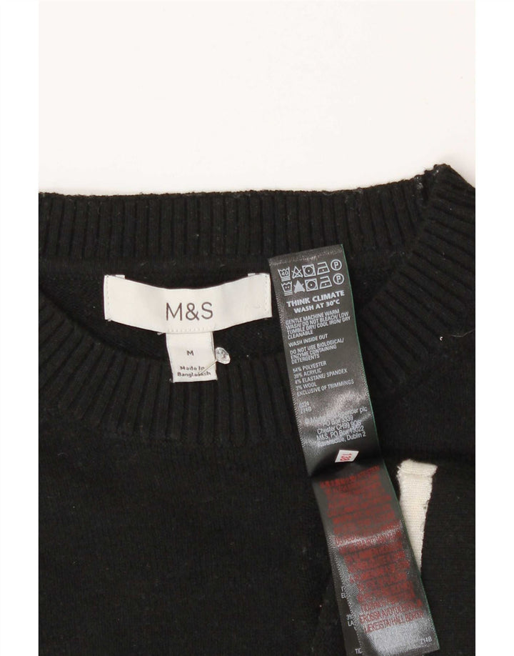 Marks & Spencer Damen Weste Tank Top UK 14 Medium Schwarz Polyester