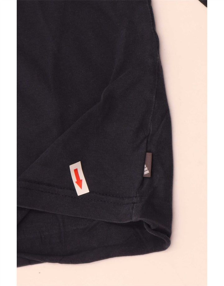 Adidas Herren-Top, langärmelig, mittelblau, Baumwolle