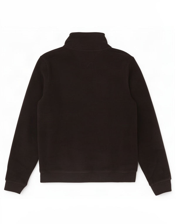 Tommy Hilfiger Herren-Fleecepullover mit Reißverschluss, Mittelschwarz, Polyester
