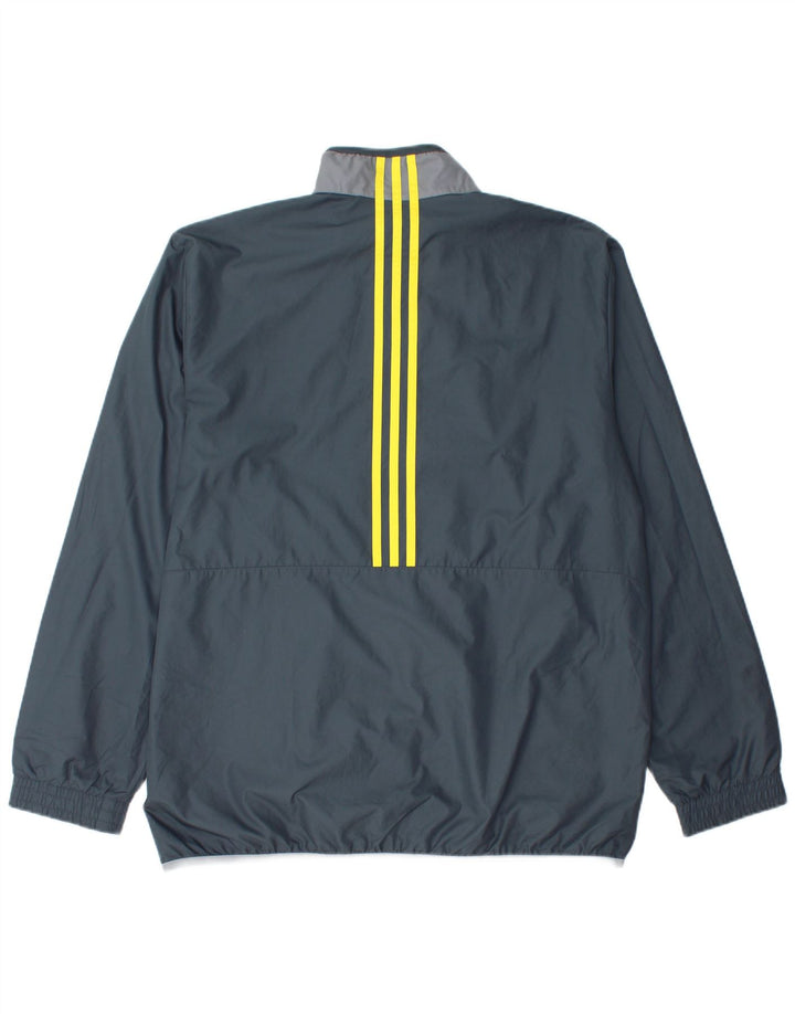 Adidas Herren-Trainingsanzug-Top-Jacke, großes graues Polyester