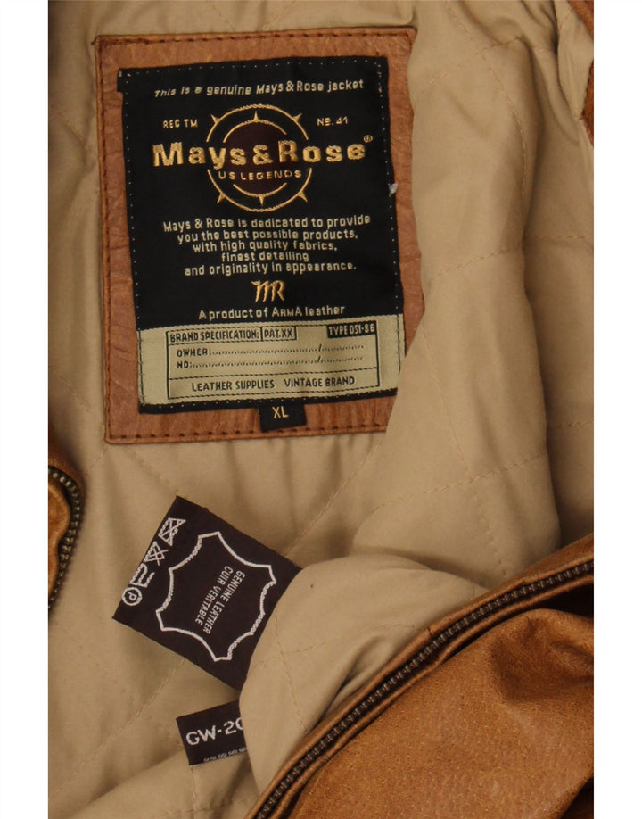 Mays & Rose Herren Lederjacke UK 42 XL Beige