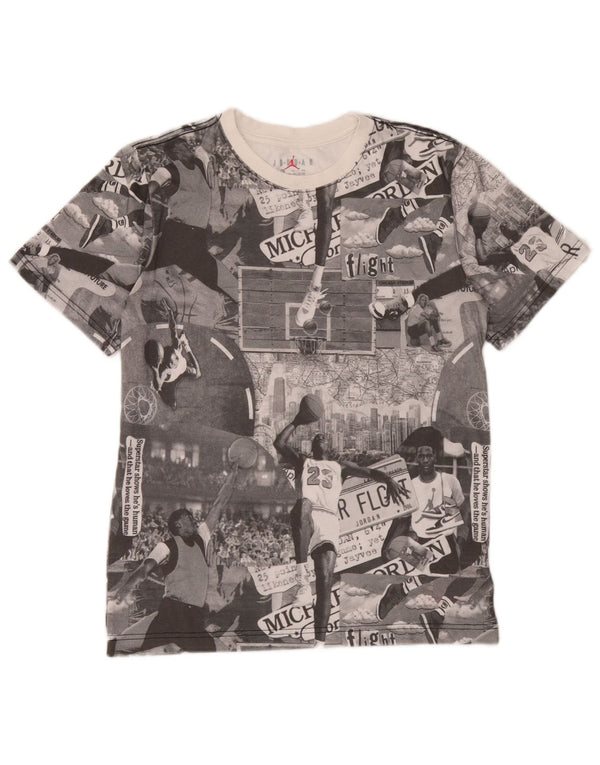 Jordan T-Shirt mit Grafik für Jungen, 13–14 Jahre, XL, graue Baumwolle