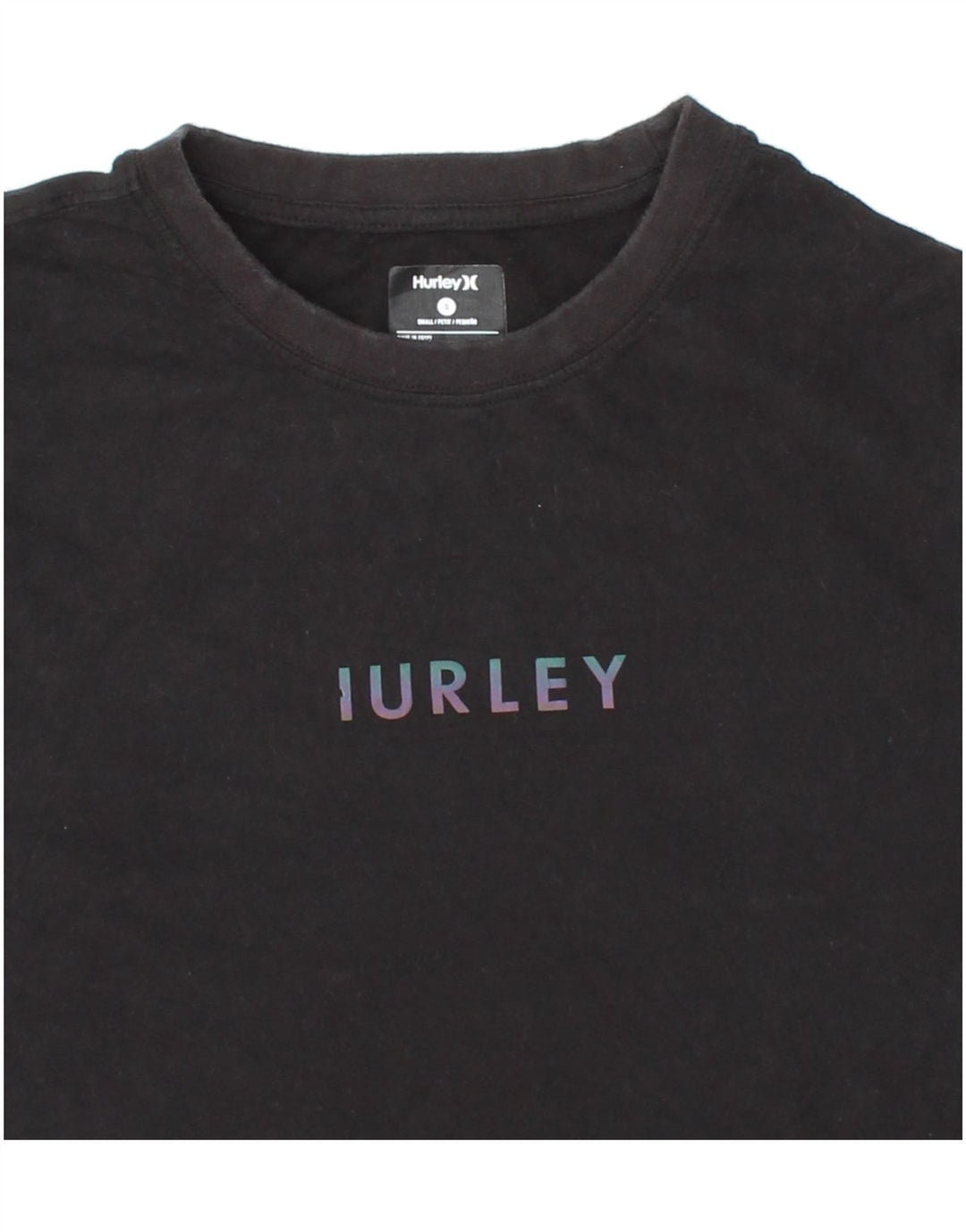 HURLEY Mens Graphic T-Shirt Top Small Black Cotton Vintage Hurley and Second-Hand Hurley from Messina Hembry 