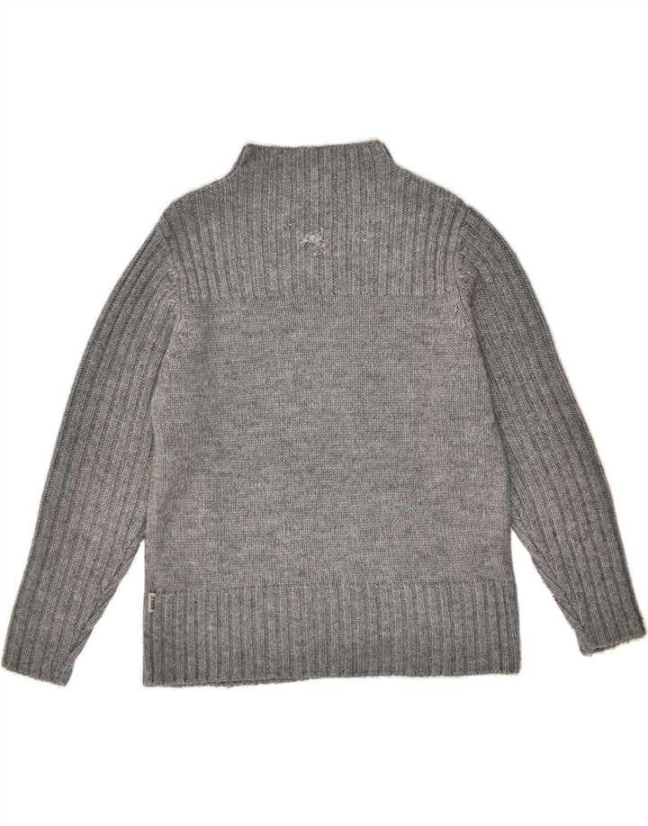 RIFLE Womens Turtle Neck Jumper Sweater UK 14 Large Grey Acrylic | Vintage Rifle | Thrift | Second-Hand Rifle | Used Clothing | Messina Hembry 