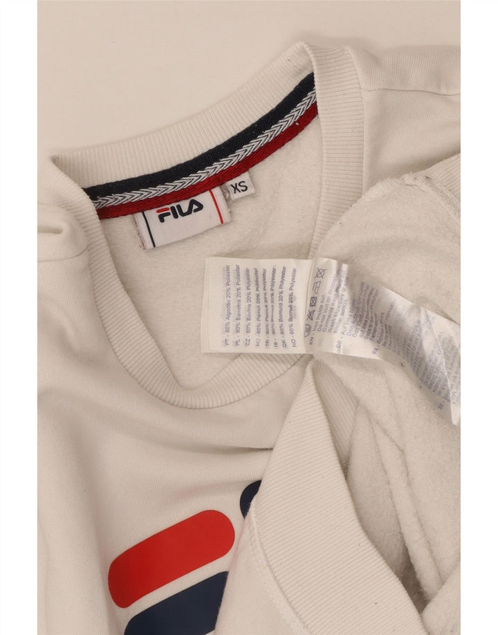 FILA Herren-Sweatshirt mit Grafik, XS, weiße Baumwolle