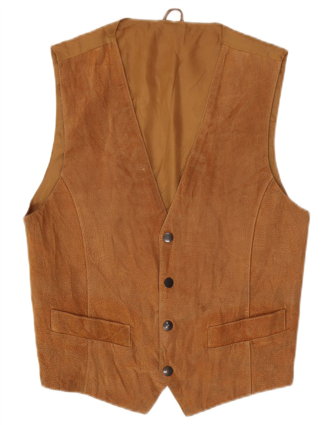 Vintage Damen Weste UK 12 Mittelbraunes Leder
