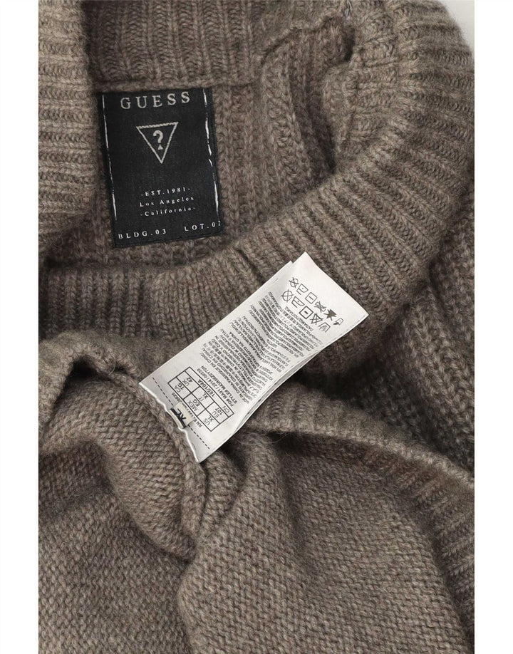 Guess Herren-Cardigan-Pullover XL aus grauer Wolle