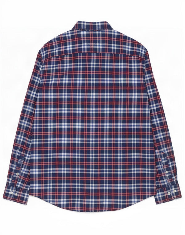 Tommy Hilfiger Herren New York Fit Hemd XL Marineblau karierte Baumwolle