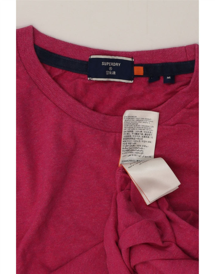 Superdry Herren T-Shirt-Oberteil aus mittelrosa Baumwolle