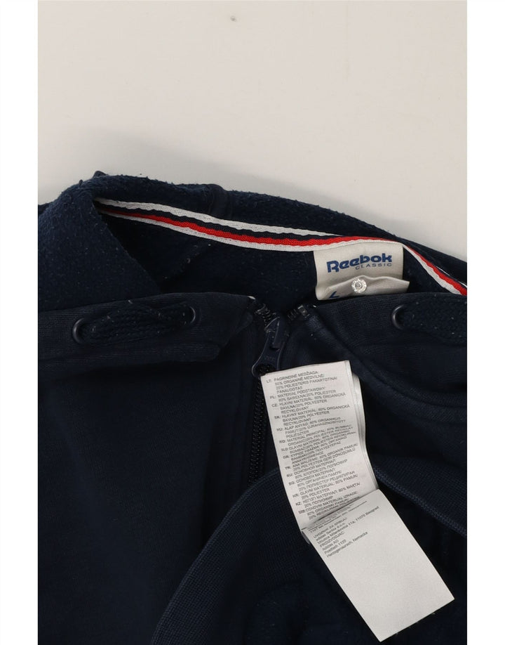 Reebok Herren-Kapuzenpullover mit Reißverschluss, groß, marineblau, Baumwolle