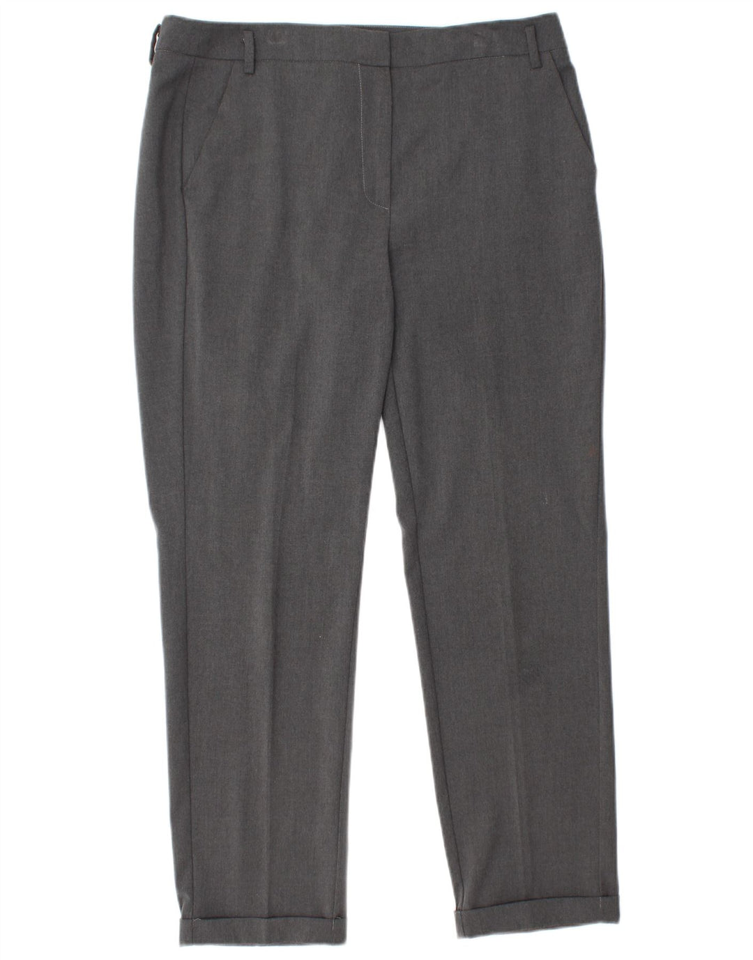 MARELLA Damen-Anzughose, gerade, UK-Größe 44, Größe L W32 L28, Grau, Polyester