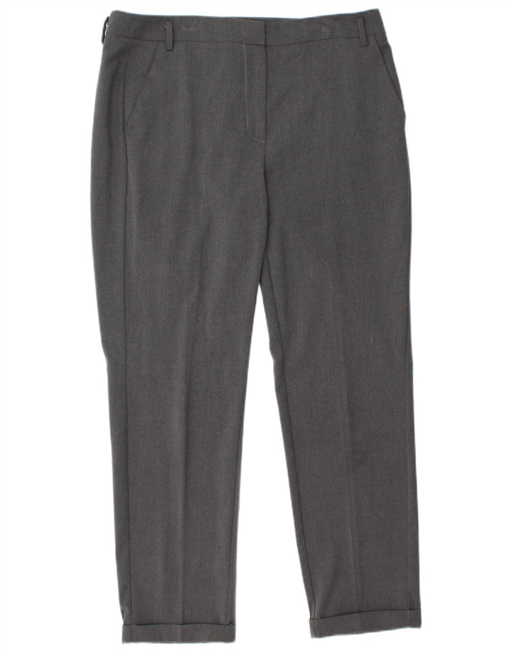 MARELLA Damen-Anzughose, gerade, UK-Größe 44, Größe L W32 L28, Grau, Polyester