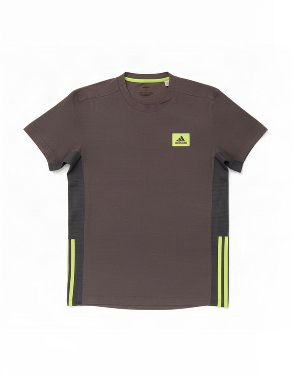 Adidas Herren Aeroready T-Shirt Top Small Grau Colourblock Baumwolle