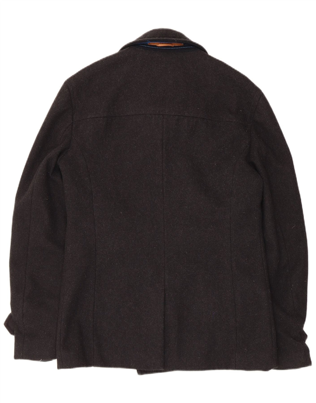Superdry Herren Pea Coat UK 38 Mittelschwarze Wolle