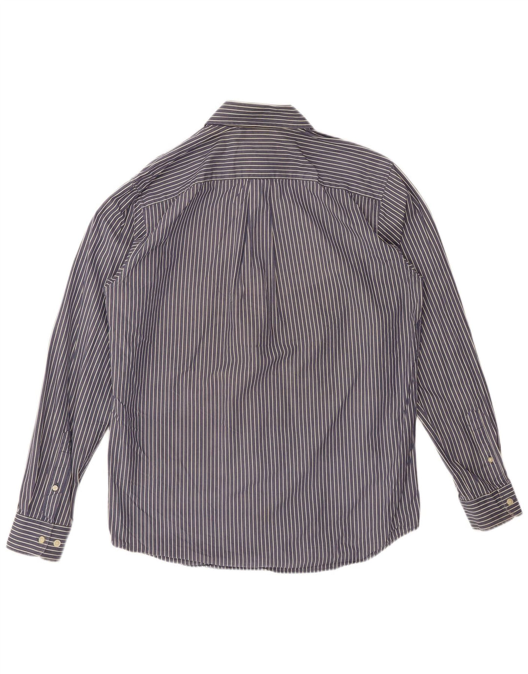 EDDIE BAUER Herrenhemd Mittelblaue Nadelstreifen-Baumwolle