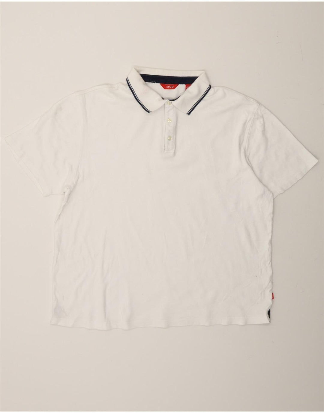 IZOD Mens Polo Shirt 2XL White Cotton Vintage Izod and Second-Hand Izod from Messina Hembry 