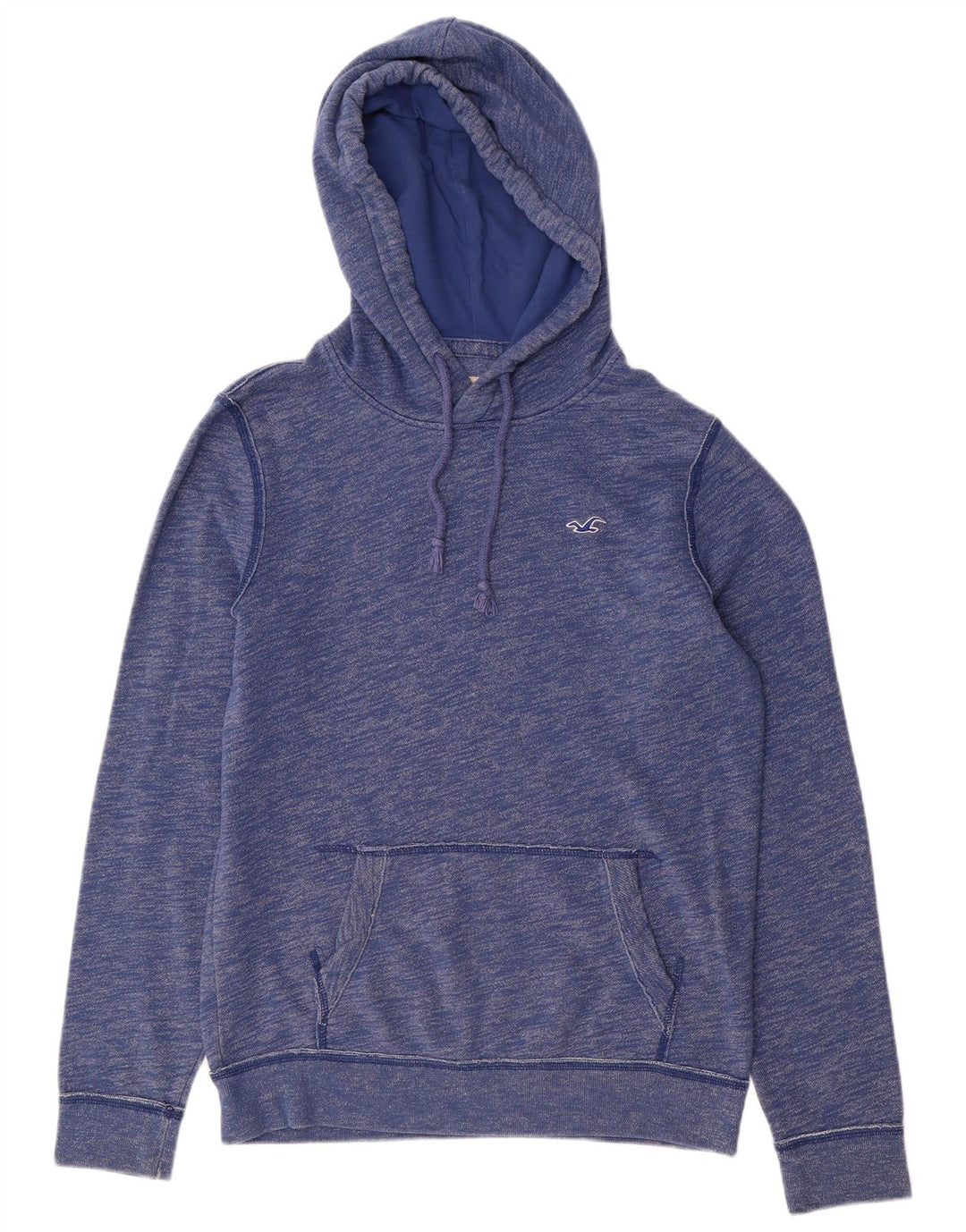 HOLLISTER Herren-Kapuzenpullover, klein, blau gefleckte Baumwolle
