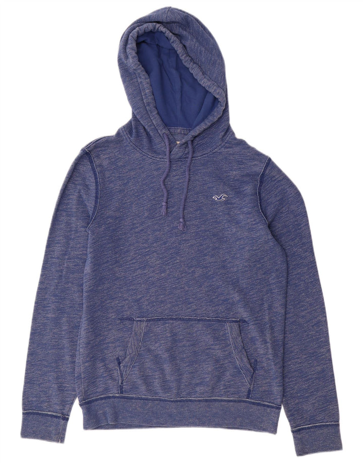 HOLLISTER Herren-Kapuzenpullover, klein, blau gefleckte Baumwolle