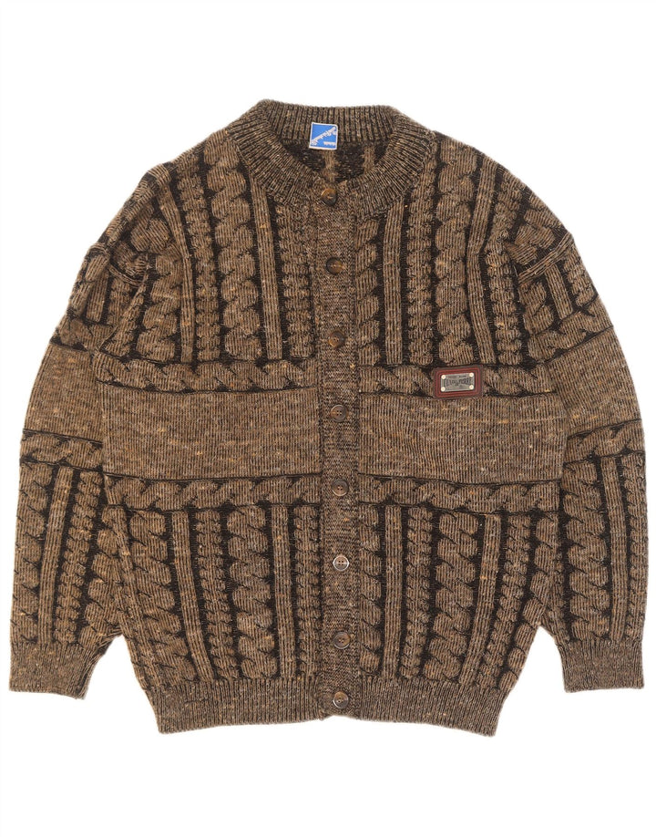 Claude De Pierre Herren-Strickjacke, groß, braun gestreift