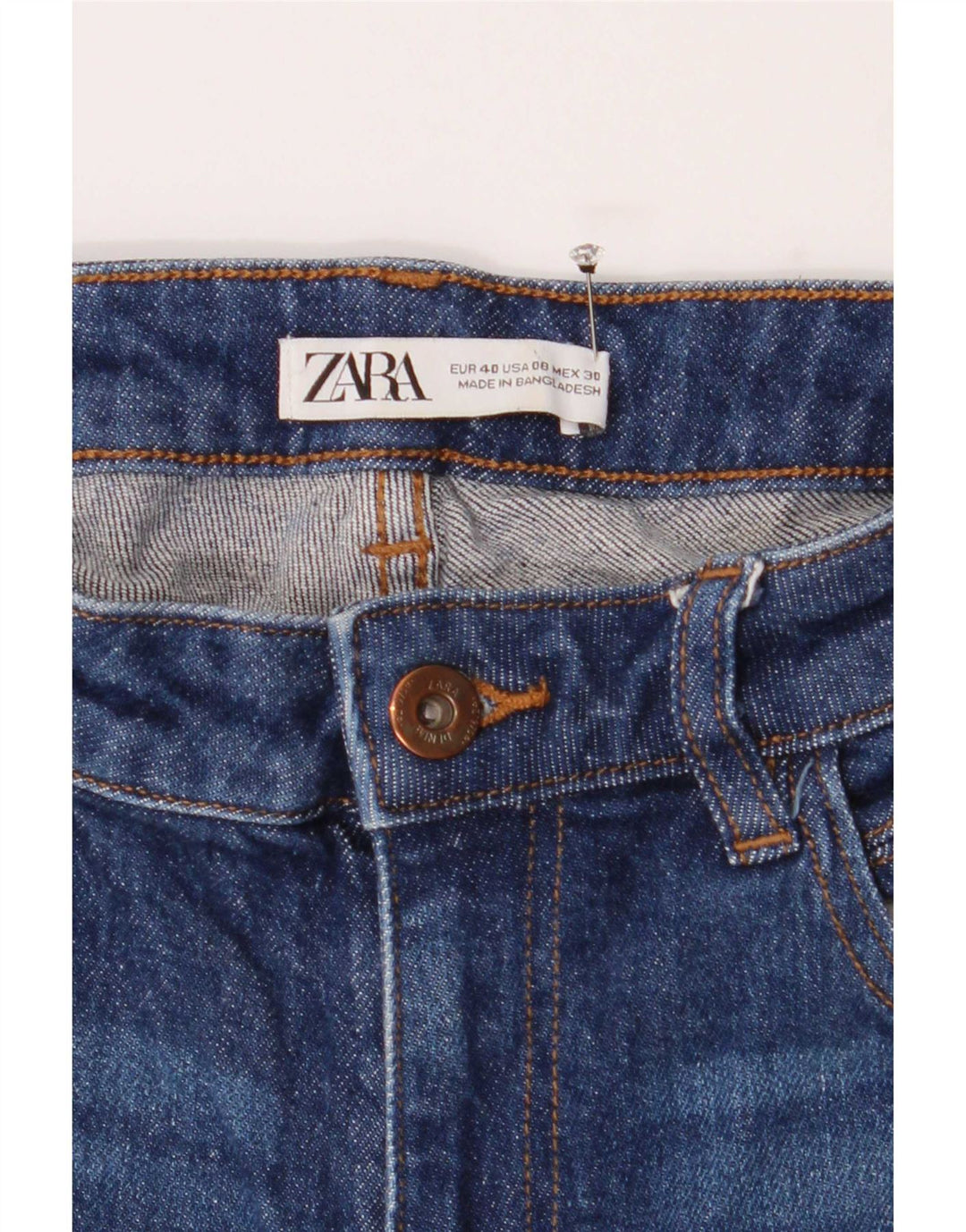 Zara Damen Schlagjeans EU 40 Mittel W30 L32 Blaue Baumwolle