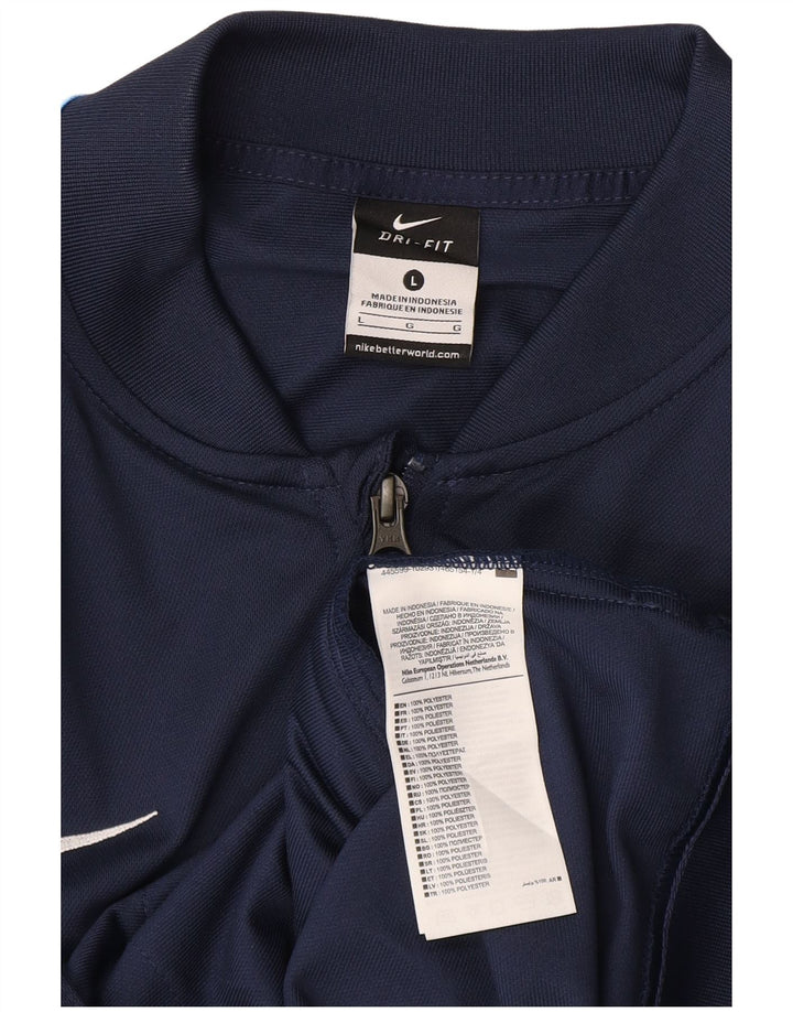 Nike Herren Dri Fit Trainingsanzug-Top-Jacke, groß, Marineblau, Farbblock