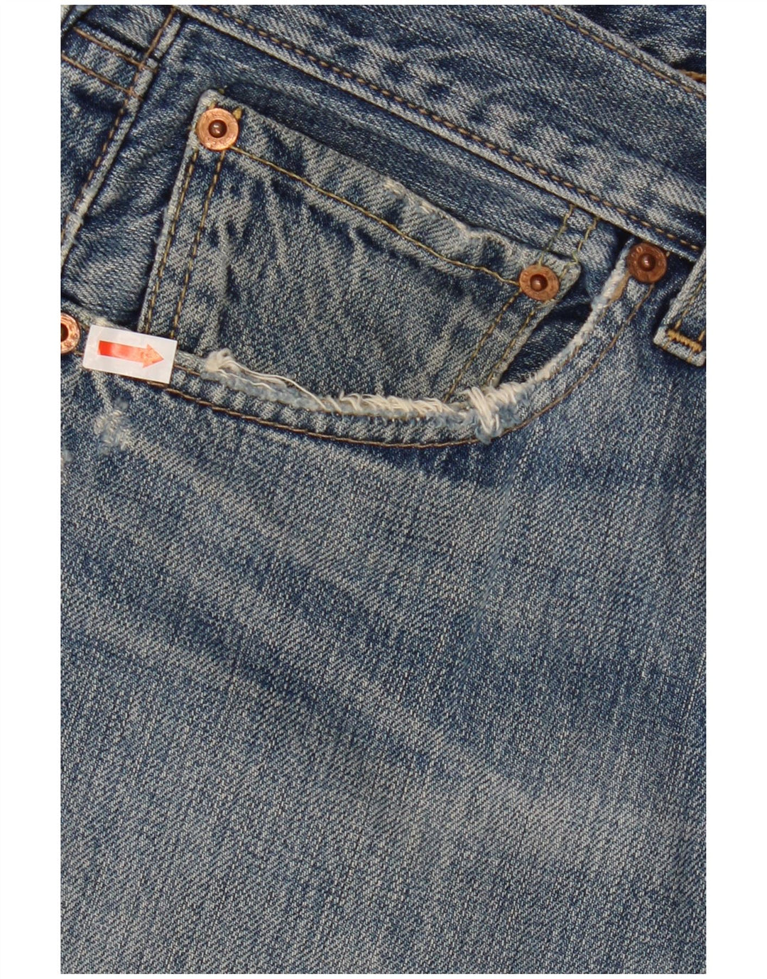 Levi's Herren 501 Distressed Straight Jeans W34 L27 Blaue Baumwolle