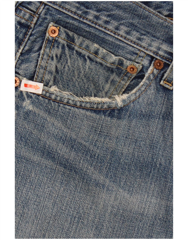 Levi's Herren 501 Distressed Straight Jeans W34 L27 Blaue Baumwolle