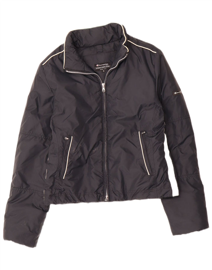 Champion Womens Hooded Wattierte Jacke UK 10 Small Schwarz Polyamid