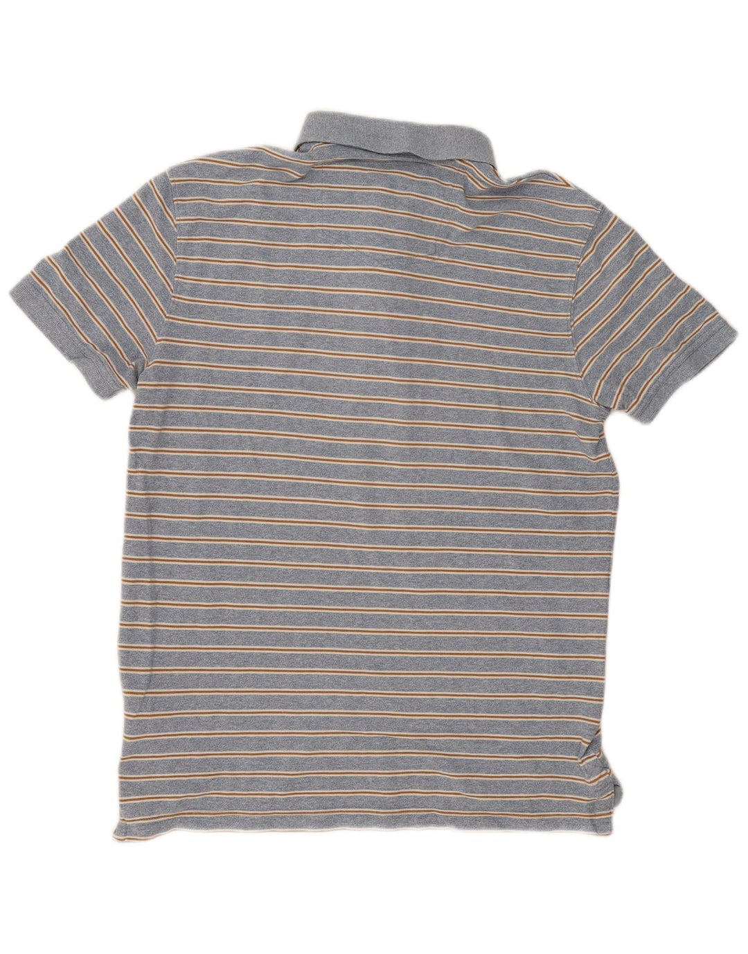 Fat Face Herren-Poloshirt aus mittelblauer, gestreifter Baumwolle