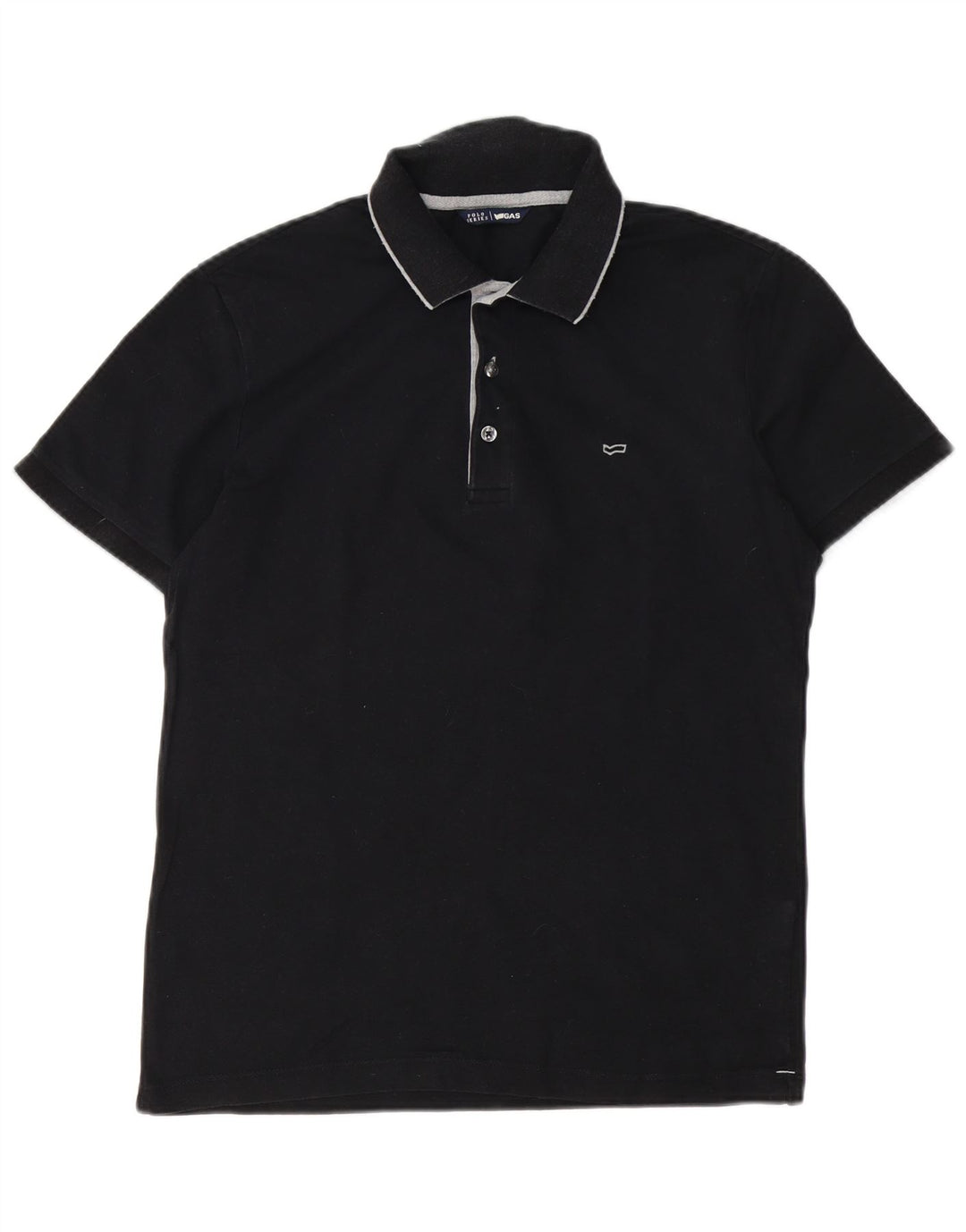 Gas Herren-Poloshirt, groß, schwarze Baumwolle