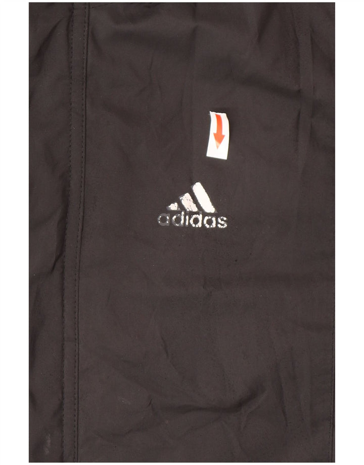 Adidas Jungen-Windbreaker-Mantel mit Grafik, 13–14 Jahre, schwarzes Polyamid