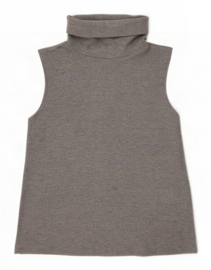 Zara Damen-Weste mit Rollkragen, Gr. 10, Größe S, grau, Polyester