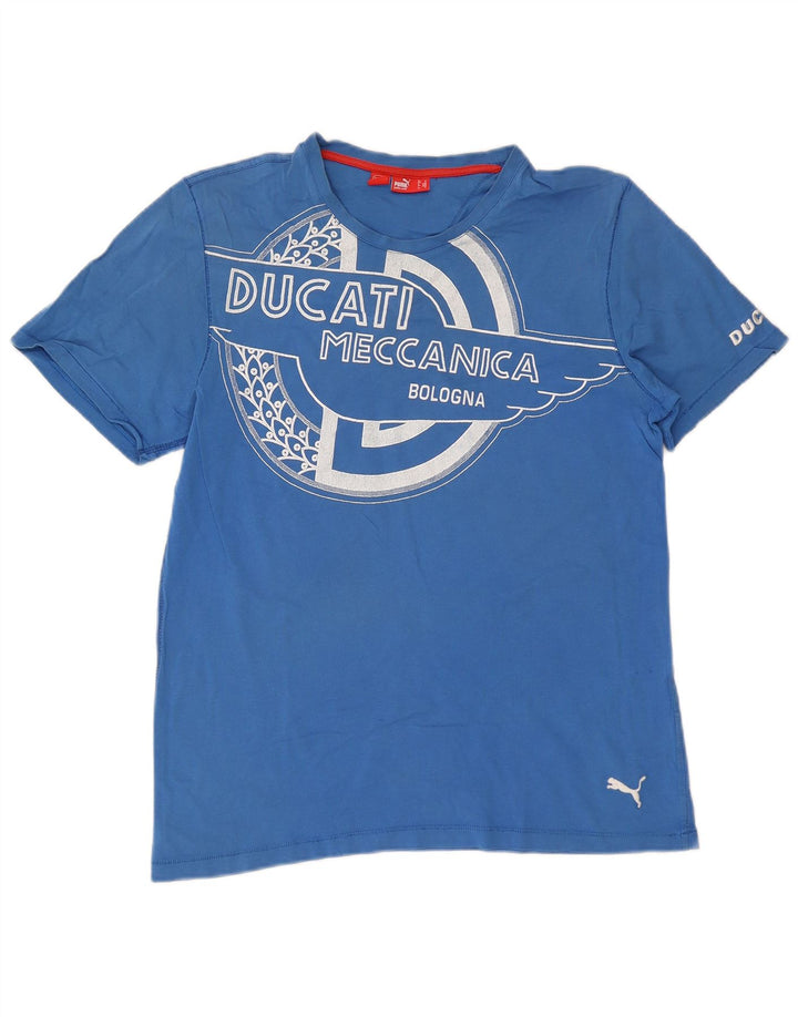 Puma Herren Ducati Graphic T-Shirt Top Mittelblau