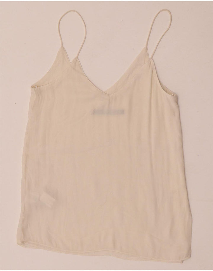 Zara Damen Cami Top UK 6 XS Off White Polyester