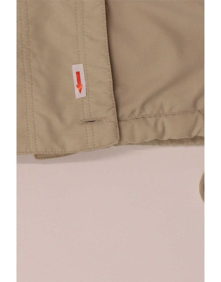 Vintage Damen Loose Fit Gepolsterter Mantel EU 42 Groß Beige Polyester