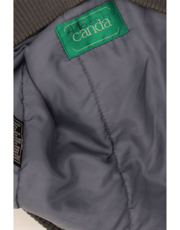Canda Herren Bomberjacke UK 40 Large Graues Colourblock-Polyester