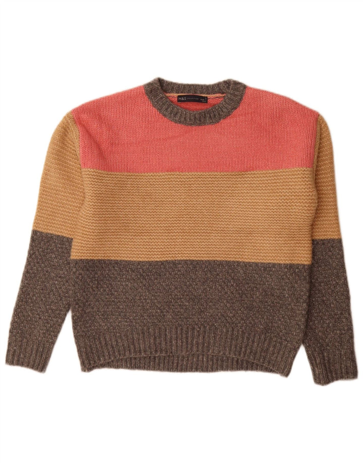 Marks & Spencer Damen-Pullover mit Rundhalsausschnitt, Gr. 10, Größe S, Grau