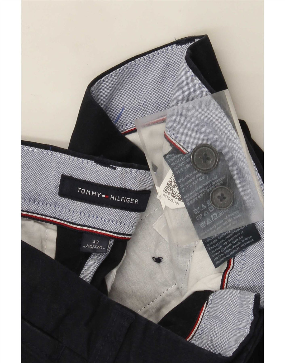 Tommy Hilfiger Herren Chino-Shorts W33 Mittelmarineblaue Baumwolle