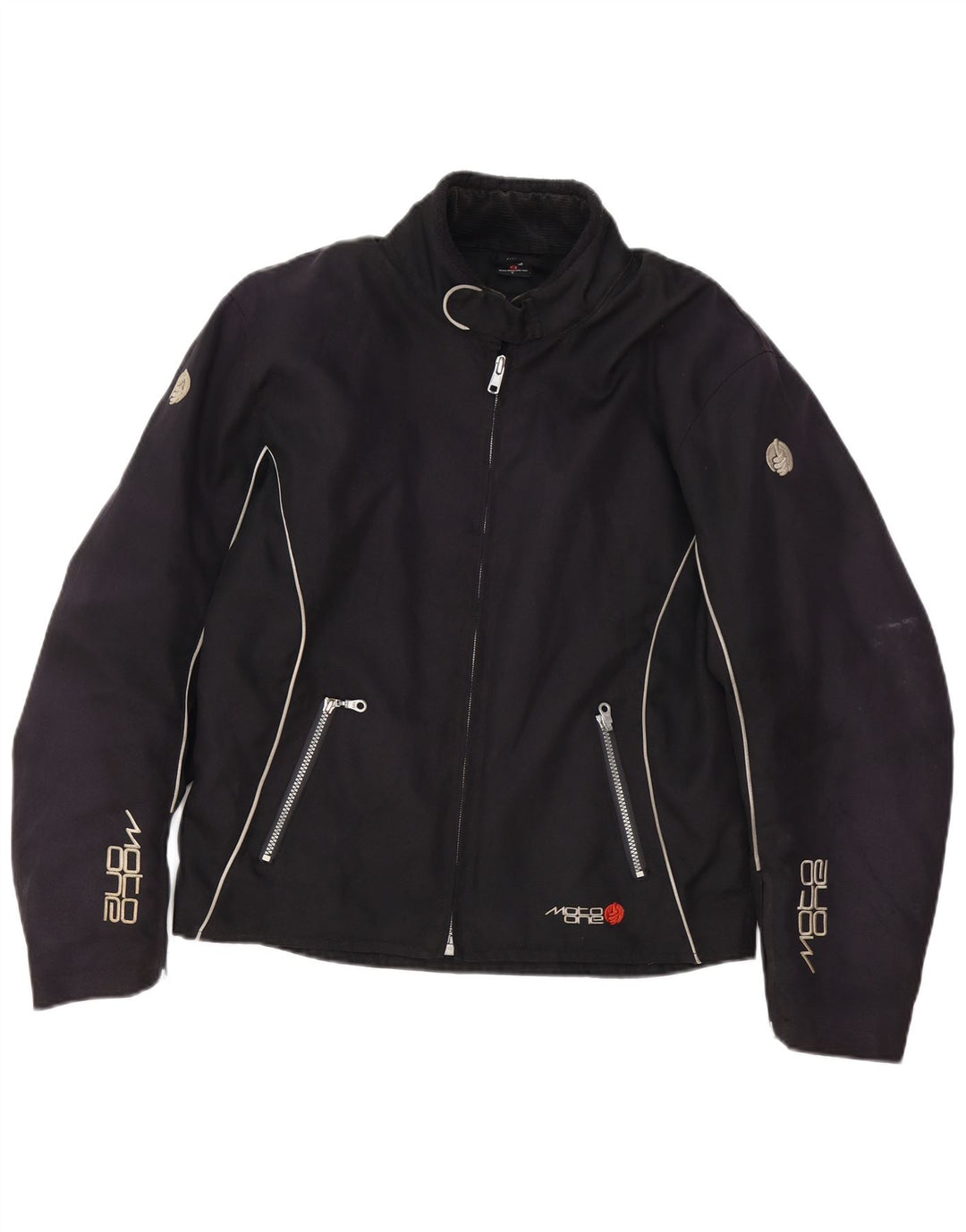 Moto One Herren Graphic Racer Jacke UK 40 Large Schwarz