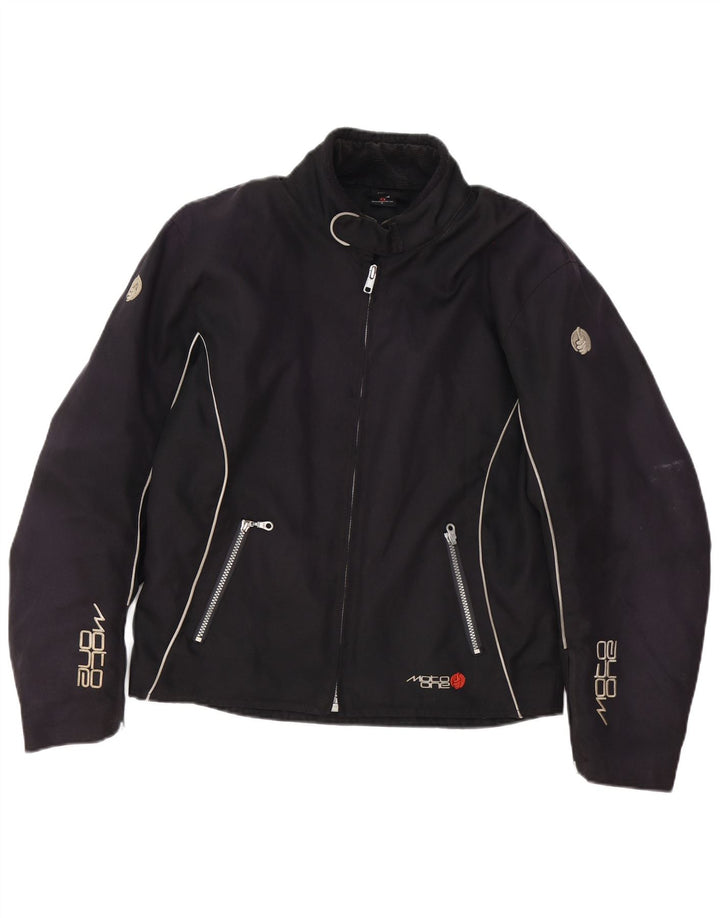 Moto One Herren Graphic Racer Jacke UK 40 Large Schwarz